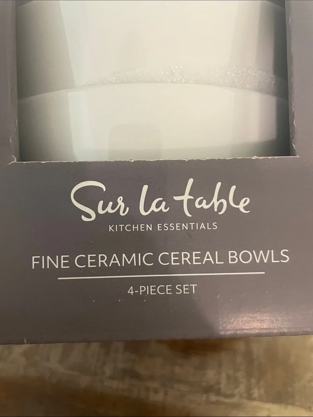 Sur La Table White Ceramic Cereal Bowls- Minimalist Dining (set of 4)